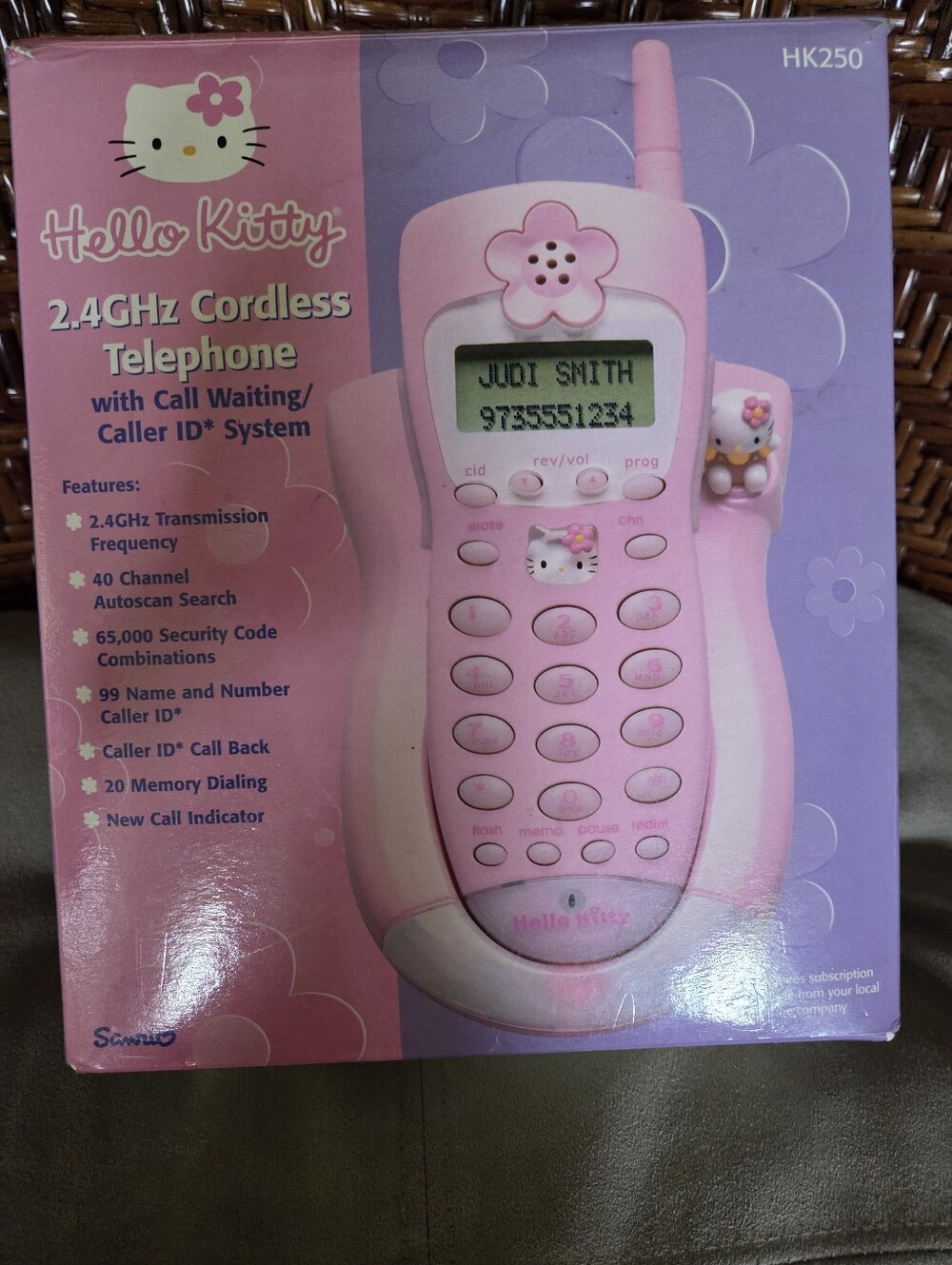 Vintage Hello Kitty Pink Cordless Phone